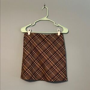 Princess Polly Brown Plaid Mini Skirt